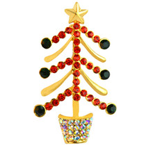 New Fashion Broches Jewelry Christmas Tree Brooch Channel Gold brooch Colorful Rhinestone Brooches for Women Hijab pins X1629 2024 - buy cheap