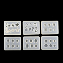 6 estilo geometría estrella Cuentas pequeñas silicona molde pendientes resina silicona molde hecho a mano epoxy para hacer joyas moldes de resina 2024 - compra barato