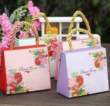 50pcs candy Gift Box Favor Baby Shower Wedding Box Birthday Party Kids Candy Buffet Favor Paper box Loot candy Bags with handle 2024 - buy cheap