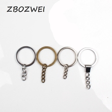 Брелок для ключей, 10 шт., 3 цвета, бронзовое покрытие, 30 мм, Круглый сплит-металлический брелок для ключей, брелок для самостоятельной сборки, оптовая продажа 2024 - купить недорого