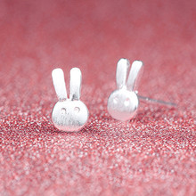 Super Lovely Rabbit Stud Earrings For Woman Girls 925 Sterling Silver Ear Accessories Jewelry Rock Bottom Price! 2024 - buy cheap