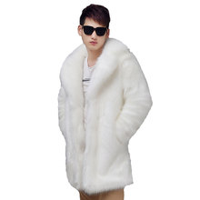 Nueva chaqueta para hombre 2018, abrigo de piel de zorro de imitación para otoño e invierno, abrigo grueso de piel de imitación de manga larga para hombre 2024 - compra barato