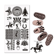 1Pc Tribe Nail Stamping Plates Stamping Template Nail Art Polish Templates Indians&Horse Riding Design DIY Manicure Mezerdoo B13 2024 - buy cheap