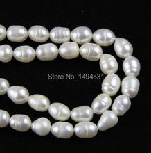 Wholesale Jewelry Rice Shape 8-10MM Teardrop Ivory White Oval Freshwater Pearl Loose Beads Strang For Jewelry 2024 - buy cheap