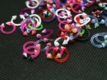 1.2*8*3/3mm circular ring horseshoe cbr mix color with spike design 100pcs acrylic body piercing jewelry bioplast barbell 2024 - buy cheap