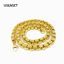 Men's Jewelry Stainless Steel  Box Necklace Big Gold Filled Cuban Link Chain 9MM Tone Punk  Gifts 2024 - buy cheap