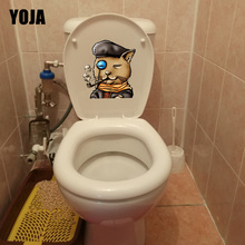 YOJA 21.2*23.5CM Fashion Cartoon Cat Style Bathroom Decor Toilet Sticker Wall Decals T1-0150 2024 - buy cheap