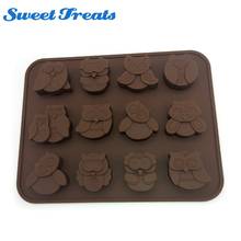 Sweettreats New Arrived 1Pcs 12 Hole Owl Shape Silicone Chocolate Mold , Ice, Cupcake, Lollipop,& Sugar Tool 2024 - buy cheap