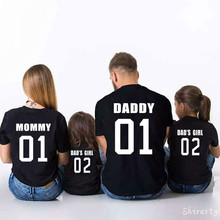 Camiseta a juego para la familia, ropa de algodón para madre, hijo, padre e hija, Tops, trajes para papá/mamá 2024 - compra barato