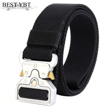 Best YBT Unisex belt trend high quality Alloy Insert buckle Men belt fashion prints Nylon Men and Women casual cowboy belt 2024 - buy cheap