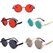 Metal Steampunk Sunglasses Men Women Fashion Round Glasses Brand Design Vintage Sun Glasses High Quality Oculos de sol 2024 - buy cheap