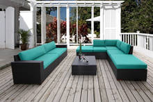 Домашняя и садовая уличная плетеная мебель 8 шт. секционный набор для разговоров во дворе 2024 - купить недорого