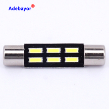 10X T6.3 ксеноновая белая C5W гирлянда лампа 31 мм 4014 SMD 6 LED Автомобильная интерьерная лампа автомобильная лампа дверной купол номерной знак автомобильный Стайлинг 2024 - купить недорого