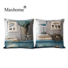 Vintage Marin Digital Printed Pillowcase Fish And Bird Cushion Decorative Pillow Home Decor Throw Pillow Cushion  45x45 2024 - buy cheap