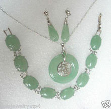 Jewellery jade bracelet pendant necklace earrings sets >> plated watch wholesale Quartz jade CZ crystal 2024 - buy cheap