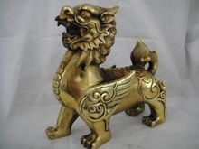 Exquisite Vintage Chinese excellent brass foo dragon Pixiu statue sculpture 2024 - buy cheap