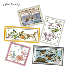 Joy Sunday Cross Stitch Kits DMC 11CT 14CT Birds Animals Patterns Water Soluble Canvas Printed Embroidery Kits Wall Home Decor 2024 - buy cheap