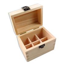 6 compartimentos madeira sólida 5ml caixa de armazenamento de garrafa de óleo essencial embalagem recipiente de madeira organizador 2024 - compre barato