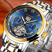 Wishdoit relógio mecânico masculino de luxo, relógio de pulso automático à prova d'água esportivo novo 2019 2024 - compre barato