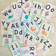 26Pcs Kids Montessori English Word Pocket Flash Cards Early Language Learning Educational Toys for Children Boy Girl Games 2024 - buy cheap