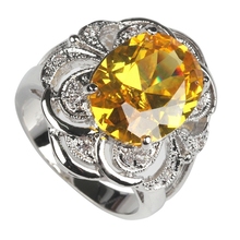 SHUNXUNZE обручальные кольца ювелирные изделия для женщин желтый кубический цирконий сверкающие Прямая поставка родиевое покрытие R552 Размер 6 7 9 2024 - купить недорого