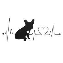 18CM*7.7CM Lovely French Bulldog Waterproof Vinyl Sticker Funny Car Bumper Window Decoration Decals Sticker 2024 - buy cheap