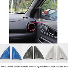 For Hyundai Kona Encino Kauai 2017 2018 2019 2020 Stainless Steel A Column Audio Speak Window Windshield Side Triangle Trim 2pcs 2024 - buy cheap