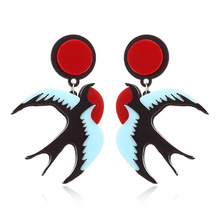 Punk Acrylic Bird Stud Earrings For Women Fashion Hip Hop Club Jewelry Accessories 2024 - buy cheap