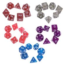 Juego de mesa de poliéster, 7 Uds., D4, D6, D8, D10, D12, D20, mazmorras y dragón D y D, RPG 2024 - compra barato