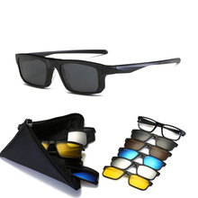 С 5 зажимами поляризованные солнцезащитные очки Магнитная адсорбент очки оправа для мужчин женщин мужчин оптическая оправа для очков Близорукость очки 2024 - купить недорого