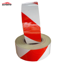 (10 Roll/LOT) Wholesale 45M*5cm red / white Reflective Warning Tape Adhesive Hazard Warning Tape for truck 2024 - buy cheap