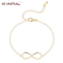 Kinitial Charm Chain Infinity Bracelet Lucky Eight Bracelets & Bangles for Valentine's Day Party Jewelry 2024 - buy cheap