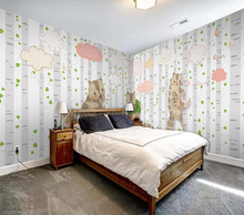 Decorative wallpaper Cute children room cloud forest kitten background wall 2024 - buy cheap