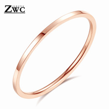 ZWC New Fashion Simple Polished Copper Ring For Women Men Party Wedding Elegant Romantic Rose Gold Ring Jewelry Gift 2024 - buy cheap