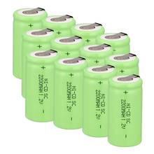 High quality !15 pcs Sub C SC battery 1.2V 2200 mAh Ni-Cd NiCd Rechargeable Battery 4.25CM*2.2CM Batteries -green color 2024 - buy cheap