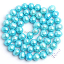 High Quality 6-7mm Natural Light Blue Freshwater Pearl Oval Shape DIY Gems Loose Beads Strand 15" Jewelry Making w766 2024 - buy cheap