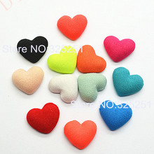 17mm heart fabric button flat back button for jewelry accessories free shipping 50pcs/lot 2024 - buy cheap