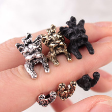 1 шт., Винтажное кольцо унисекс в стиле панк, с мультяшным принтом, с изображением милой собаки 2024 - купить недорого
