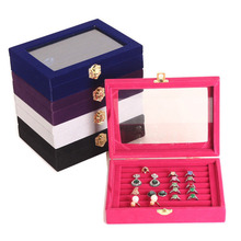 Multi Colors Choose 7 Slot Velvet Glass Ring Display Box Jewelry Holder Storage Organizer Case 2024 - buy cheap