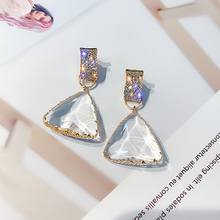 USTAR Triangle Crystals Drop Earrings for women Geometric Dangle Earrings female Fashion wedding Jewelry hanging Oorbellen gift 2024 - buy cheap