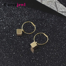 Carvejewl small drop dangle earrings round metal square Cubic Zirconia cute acrylic drop earrings for women girl jewelry earring 2024 - buy cheap