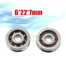 1pcs 6*22*7mm U groove bearing wheel, metal wheel, high speed no lid smooth slide, 5mm wire rope over line lifting wheel 2024 - buy cheap