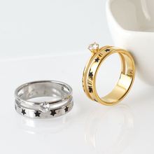 Винтажный комплект колец с белыми кристаллами и круглой звездой, обручальное кольцо обещания с вырезами, Свадебные Роскошные брендовые ювелирные изделия для женщин 2024 - купить недорого