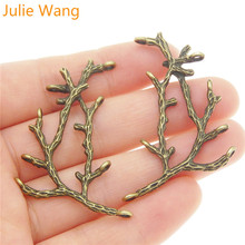 Julie Wang 5 PCS Liga Ramo Encantos Antique Bronze Pingente Connector Handmade Da Forma Da Jóia Que Faz Acessórios 2024 - compre barato
