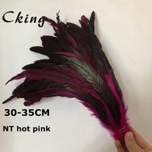 Cking Wholesale 100PCS 30-35CM natural Hot pink Rooster tail Feathers For Decoration Craft Feather Christma Diy Pheasant Feather 2024 - buy cheap