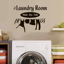 Laundry Room Wash Dry Fold Wall Stickers Washing Machine Decorative Alphabet Wall Decal Removable Vinyl Balcony sticker  EA029 2024 - buy cheap