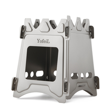 Yofeil pure titanium wood stove outdoor camping stove ultra light portable folding camping cooking equipment set picnic hiking 2024 - buy cheap