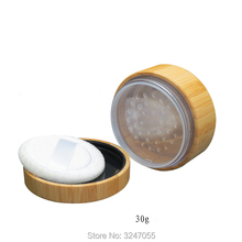 Caja vacía de madera de bambú con colador, tarro de polvo suelto de alta gama, cosmético ambiental, 30G, 30ML, 6 uds. Por lote 2024 - compra barato