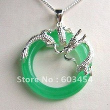 Atacado Verde Silver dragon pendant & Colar/Cheap Shiping Livre 2024 - compre barato