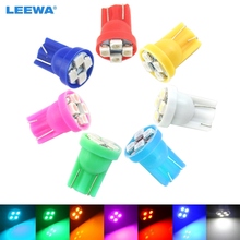 Leewa lâmpadas de led para carro, 50 peças, 7 cores branco/azul/vermelho/amarelo/verde de alta potência 1210/3528 4smd 4led t10 w5w 194 168 lâmpadas # ca2778 2024 - compre barato